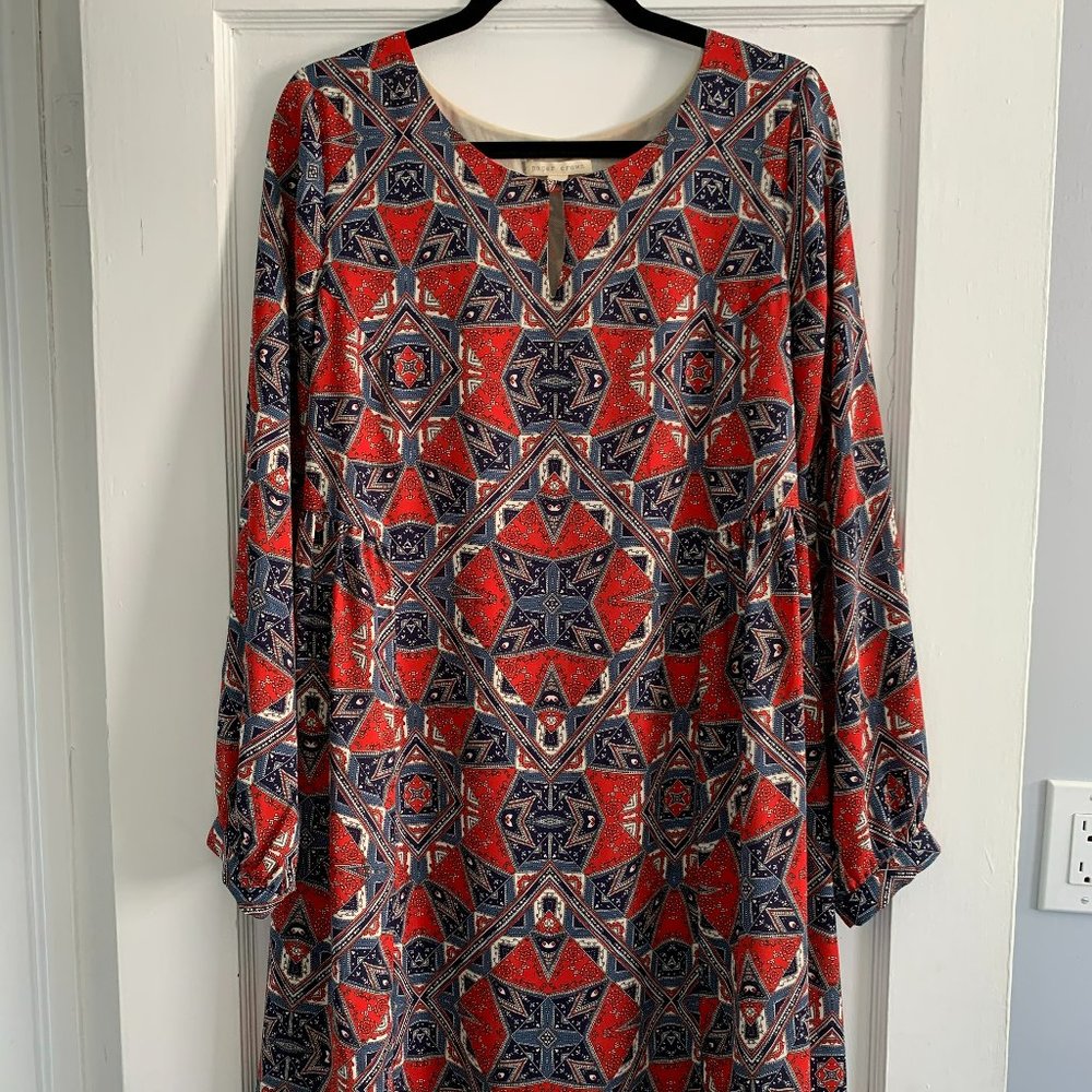 Paper Crown Anthropologie Geometric Print Dress